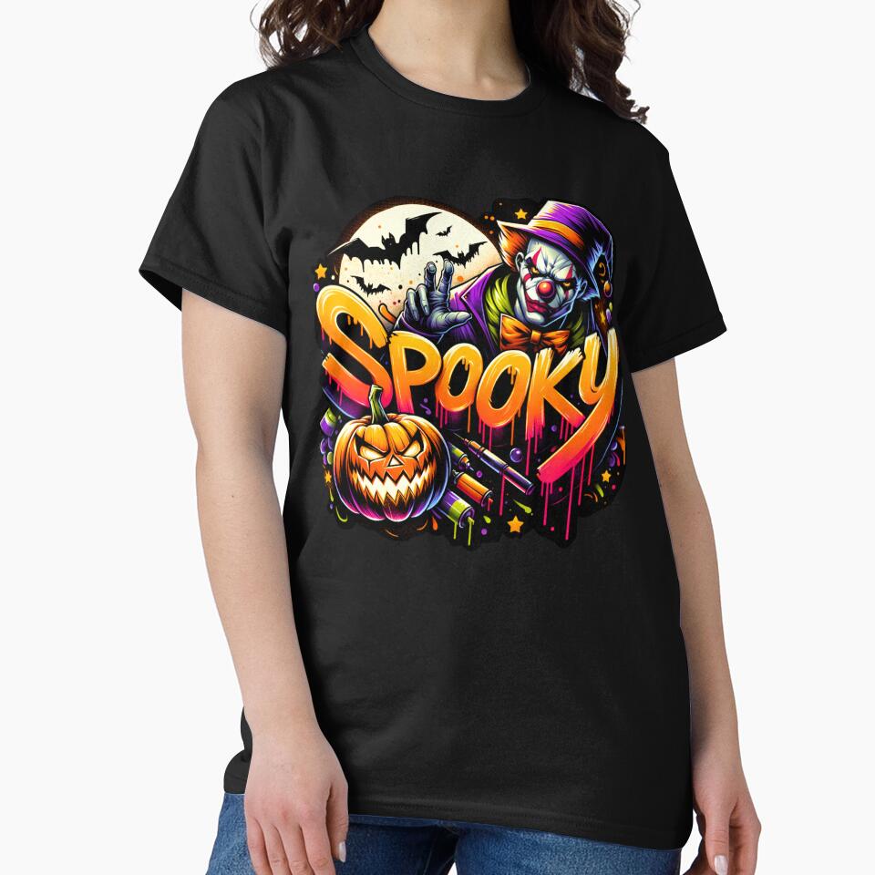 Creepy Evil Clown & Pumpkin Watercolor Art – Perfect for Halloween Shirts, Mugs, Stickers & More by artedigital99