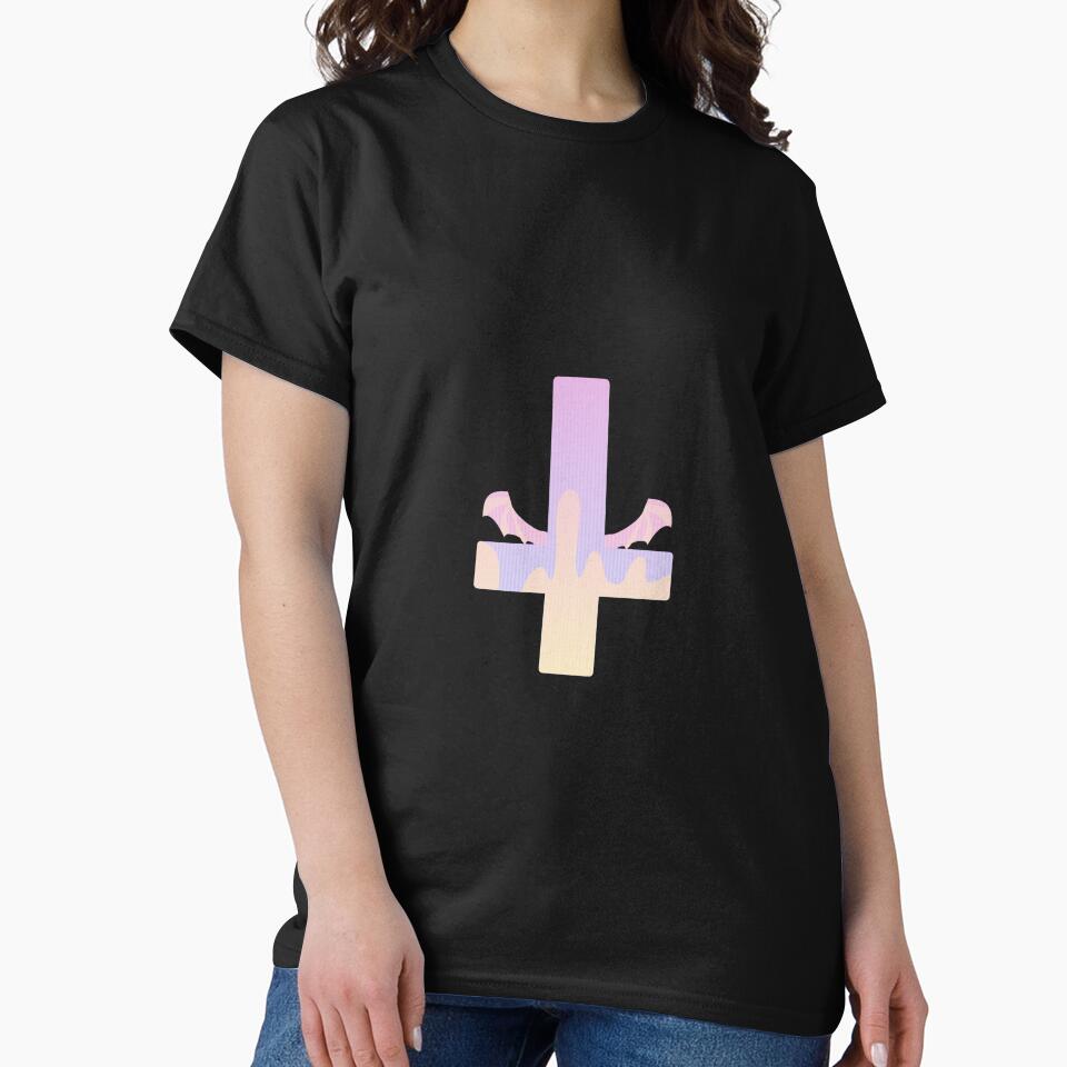 upside down pastel goth cross w/ wings by cottonlacey