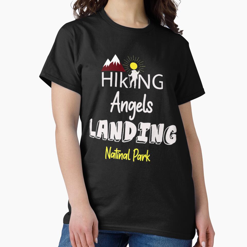Hiking Angels Landing National Park T Shirt by Clavitaps