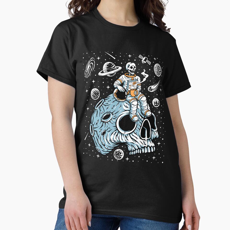 Skeleton Astronaut Sipping Coffee in Space by TotalityDesigns