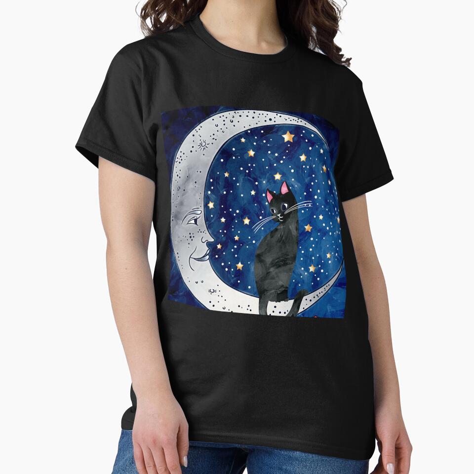 Cat in the moon by tees-n-treats