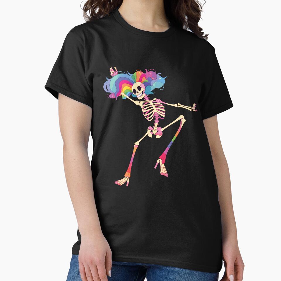 Dancing Skeleton Rainbow. Dead and Fabulous. by lunaticbear