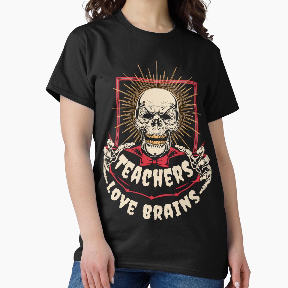 Teacher love brains | Funny ghost Halloween Party Clubbing Design by EmmiFoxDesigns