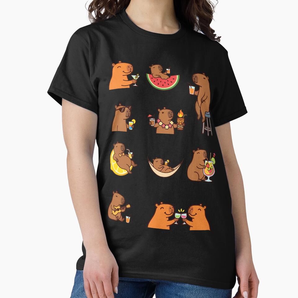 Capybara Mocktail Cocktail Sticker Sheet - Tee by RedStreamStudio