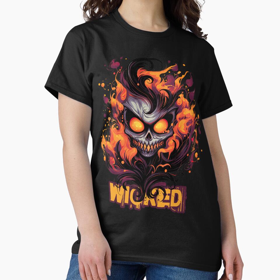 Wicked Yokai Fire Demon - Spooky Ghost Halloween by InkyGenies