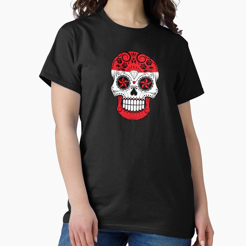 Sugar Skull with Roses and Flag of Austria by JeffBartels