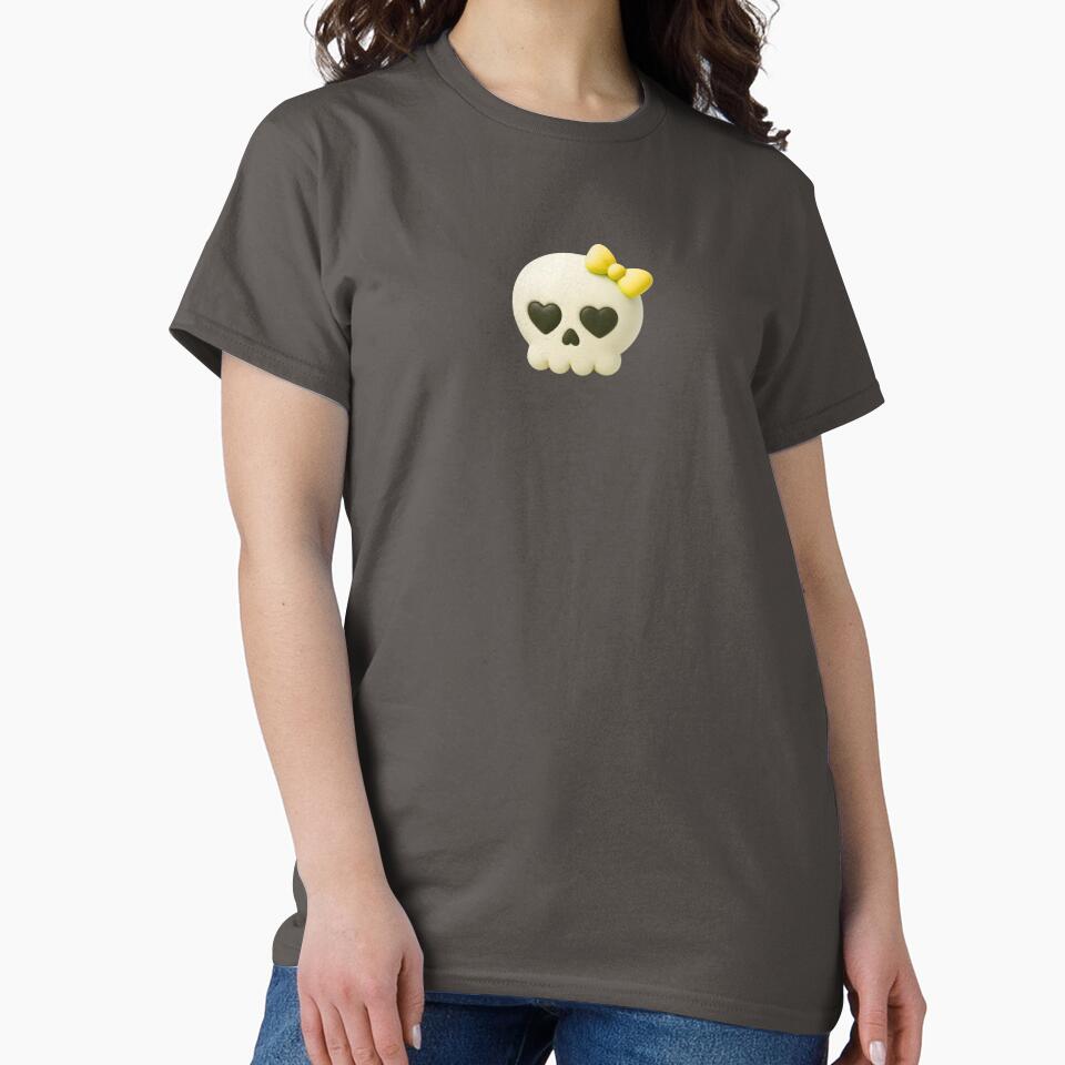 Happy Little Skull With Yellow Bow & Heart Eyes by deisgnsbyshane