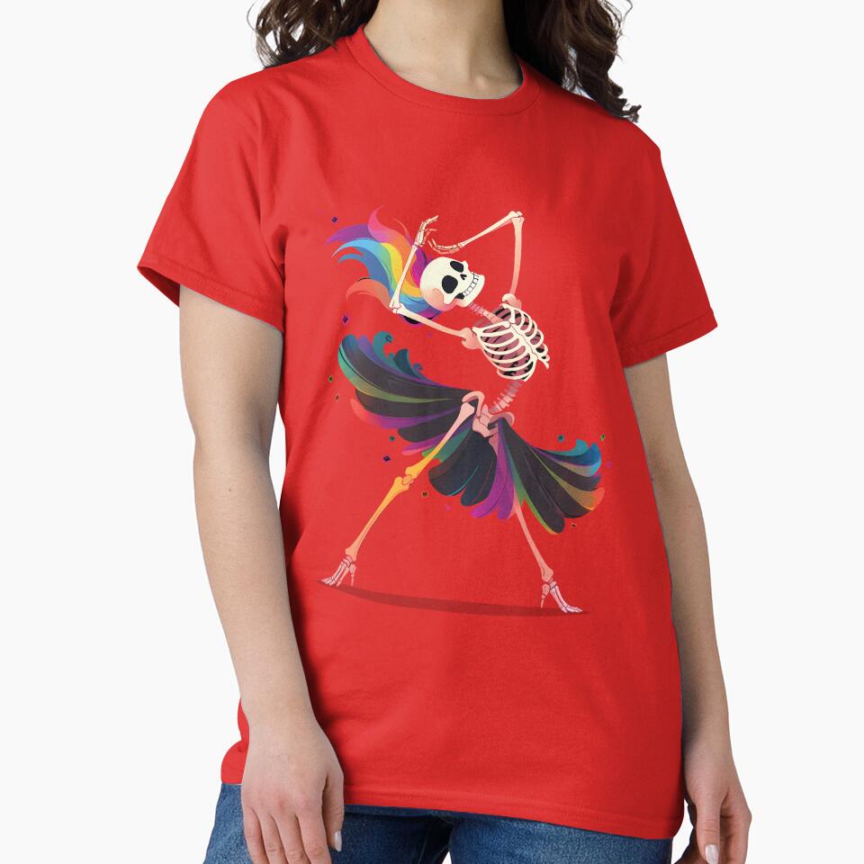 Dancing Skeleton Rainbow Ballerina. Dead and Fabulous. by lunaticbear