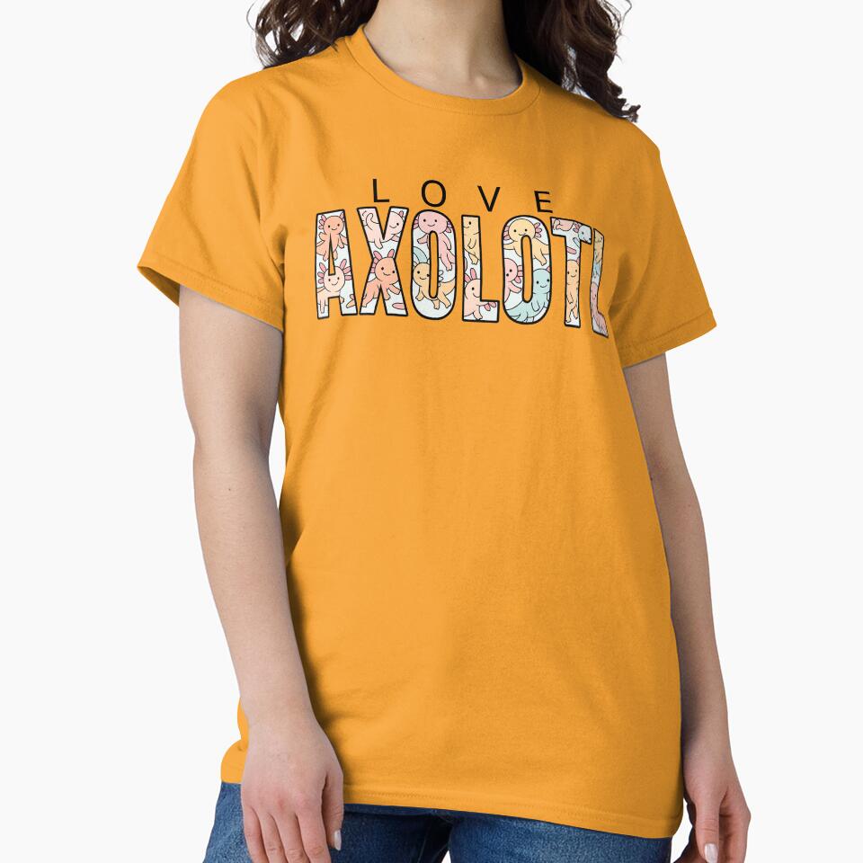 Cute Love Axolotl Letters – Kawaii Funny Axolotl Word Design by Lunaria Arts