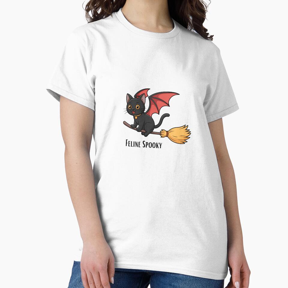 Feline Spooky – Cute Cat with Bat Wings Halloween Design by Geafixy