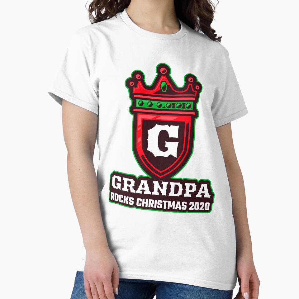 Grandpa Rocks Christmas 2020 Grandparent Christmas Gift and Family Holiday Tshirts2020 by GmolahUnlimited