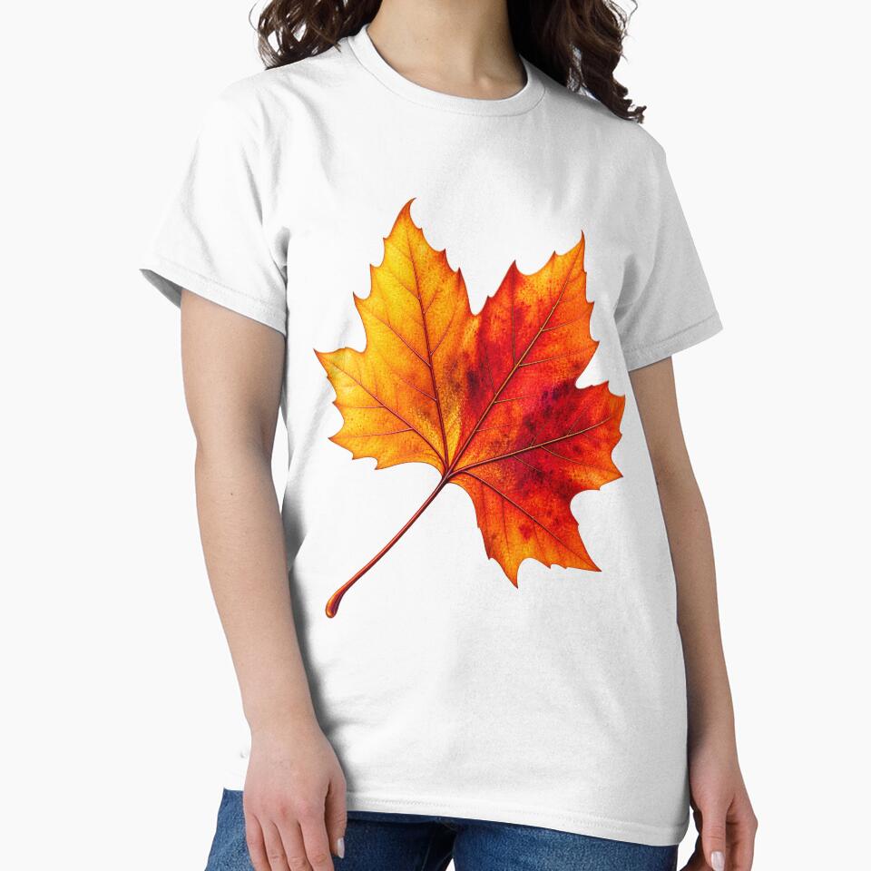 Autumn Maple Leaf | Colorful Fall Foliage | Golden Orange Red Leaf Nature Design by TheAllInStore