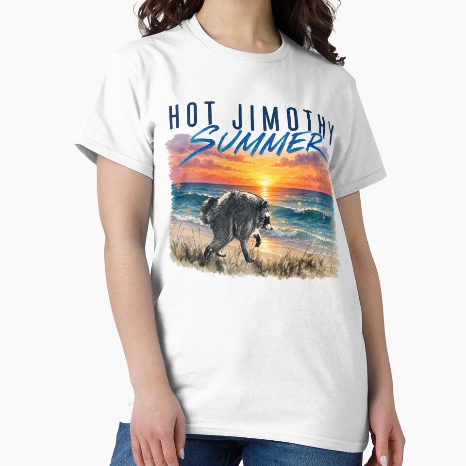 Jimothy Raccoon - Hot Jimothy Summer – Vintage Beach Raccoon Sunset by JessArty ⭐⭐⭐⭐⭐