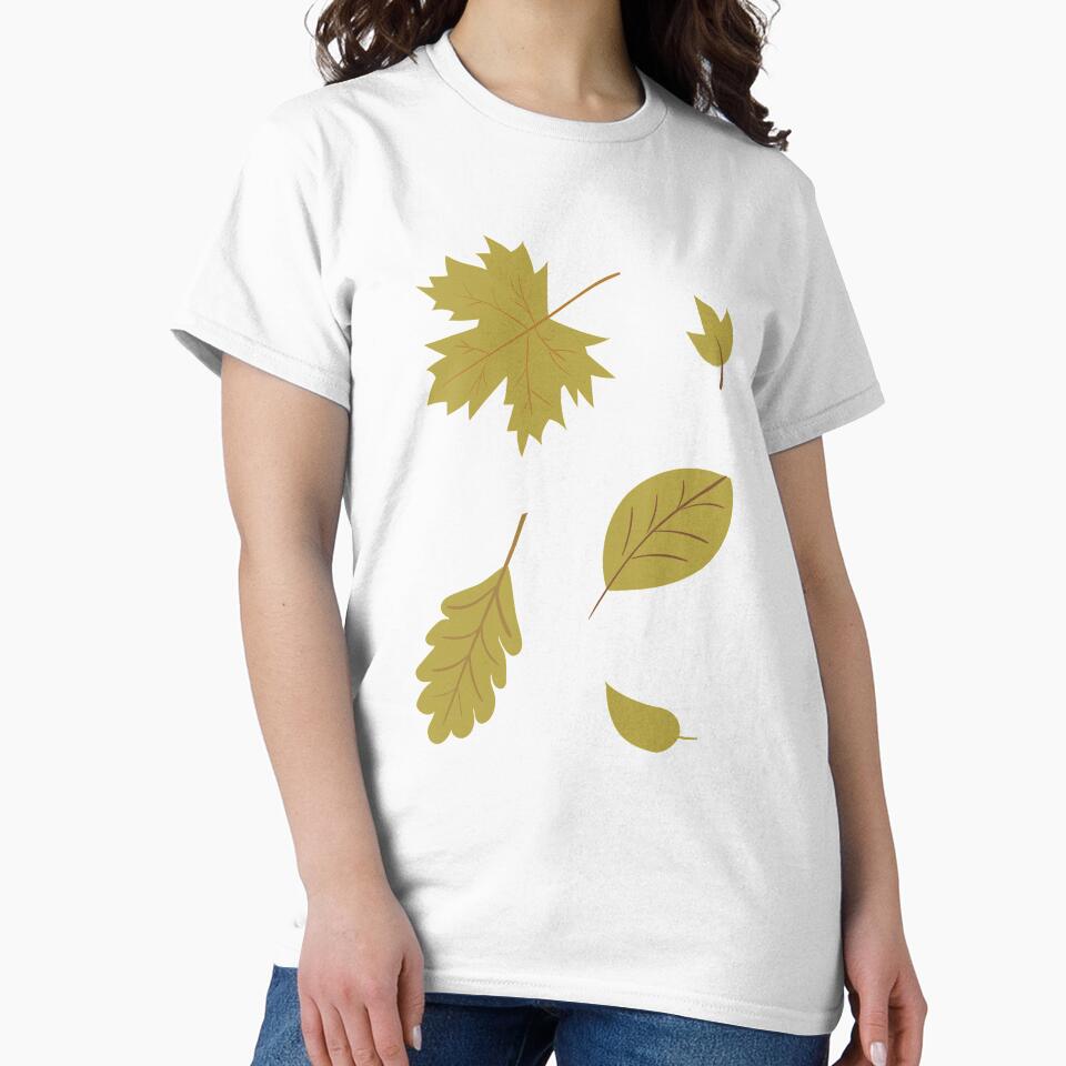 Faded Green Falling Autumn Leaves by Trinket-Trickster
