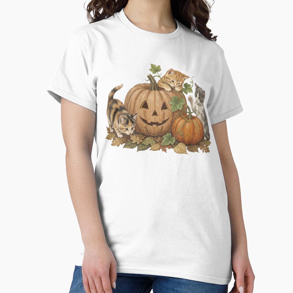 Vintage 90s Cat Halloween Sweatshirt Retro Halloween Shirt Spooky Season Tee Pumpkin T shirt Cat Lover Gift Black Cat Spooky Season by LessIsLoud