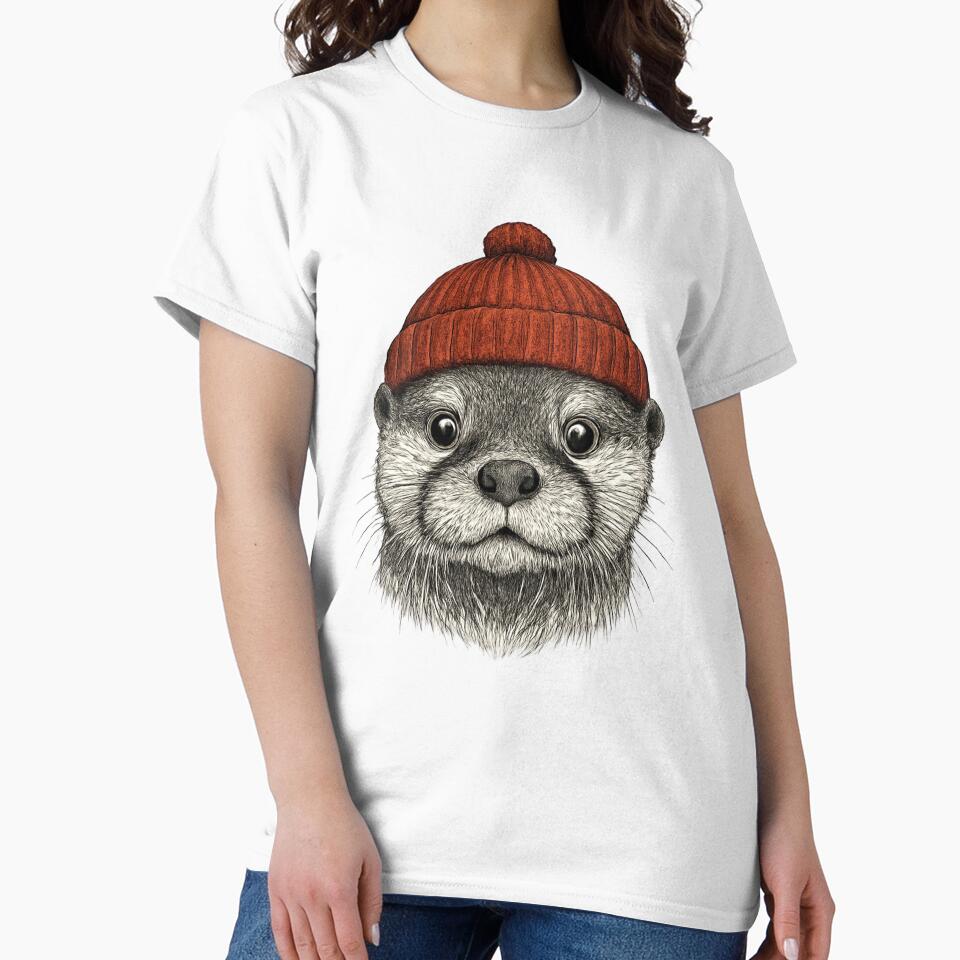 Stylish Otter in Red Beanie Hat by SOUFIANE1991