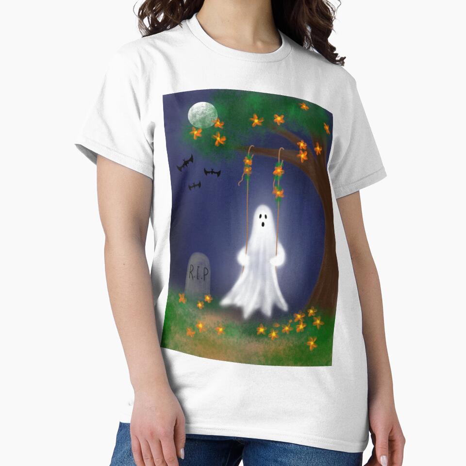 Halloween. Swinging Ghost by Hallie Odom