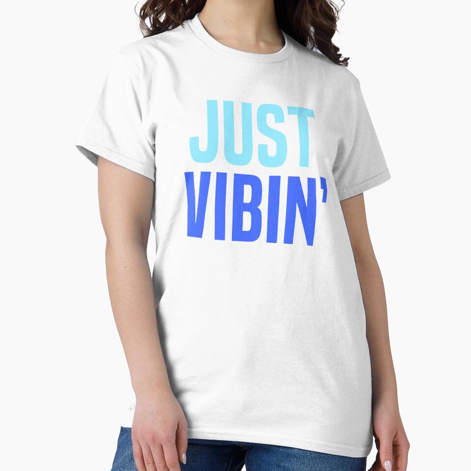Just Vibin’, Blue Typography by Memes N Lore