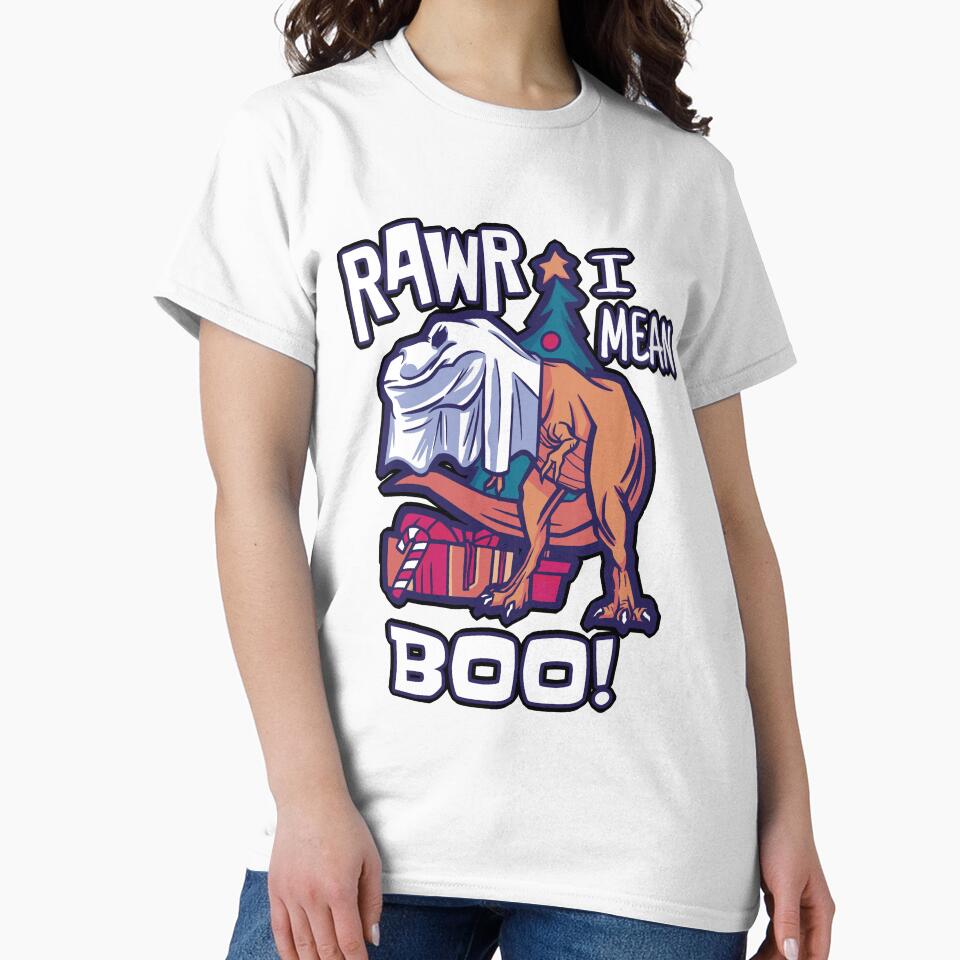 Rawr I Mean Boo T Rex Christmas Lazy Halloween Costume Girls Boys Women Men by Countrysmart