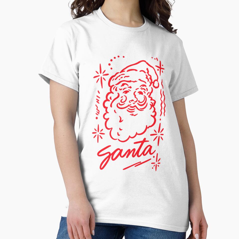 Retro Hand Drawn Santa Christmas by Christina Sagala