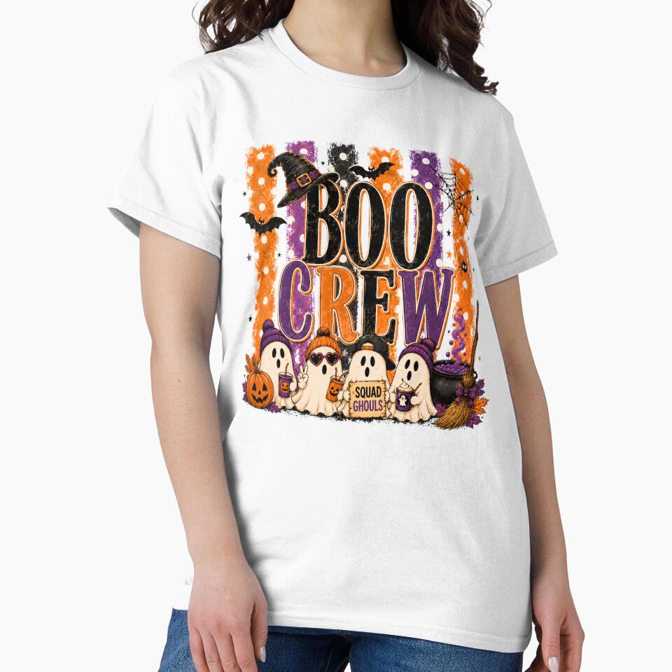 Boo Crew Squad Ghouls Striped Halloween Ghost Spooky Season by Artbyrome