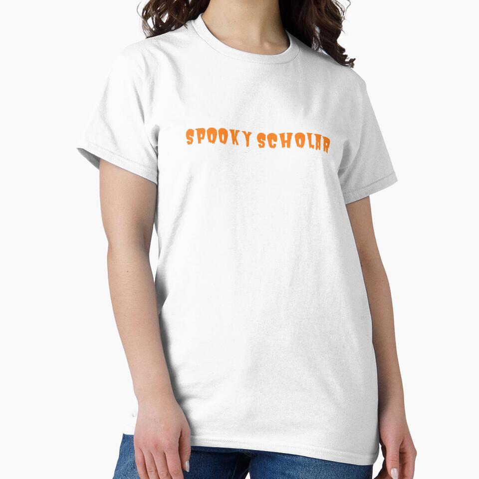 Spooky scholar Funny Halloween Teacher Spooky Shirt Design by E-lenaLu