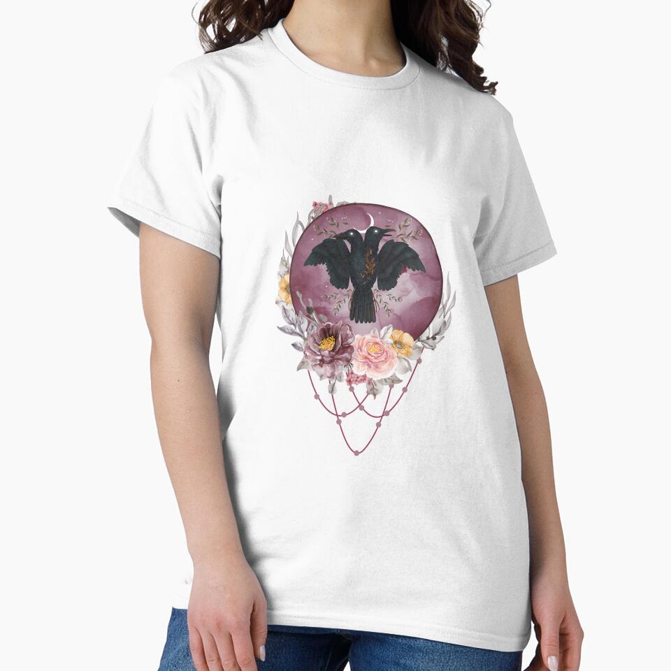 2 Headed Floral Raven by WearyWhimsy