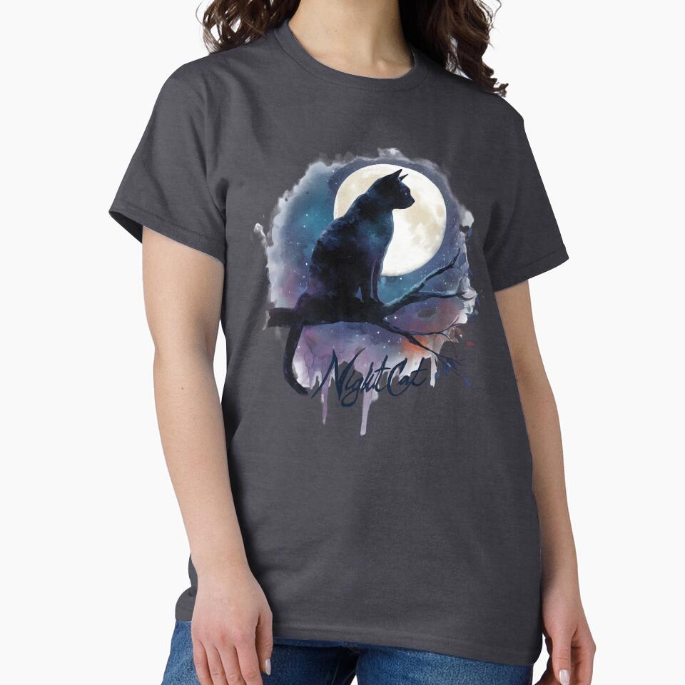 Celestial Black Cat & Cosmic Night Sky | Mystical Feline Design by BBackdesign