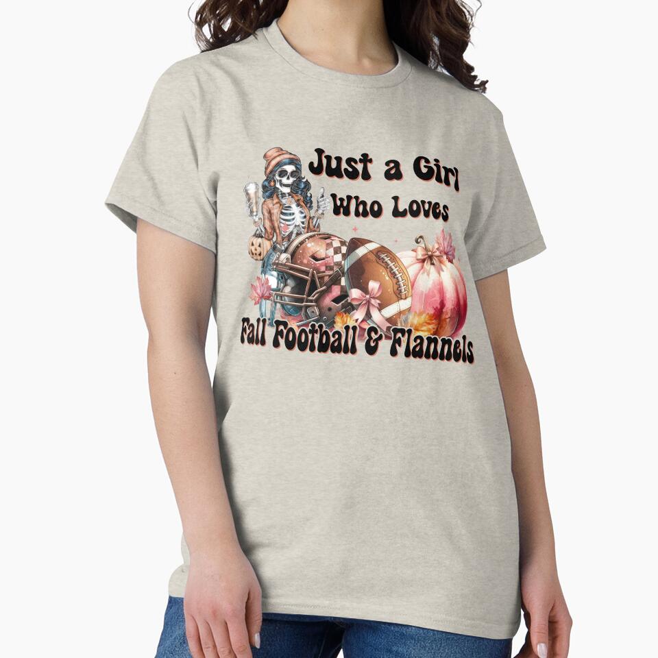 Fall Football Flannels Autumn Girl Loves Fall Pumpkins Skeleton Latte by IslandGirlArt
