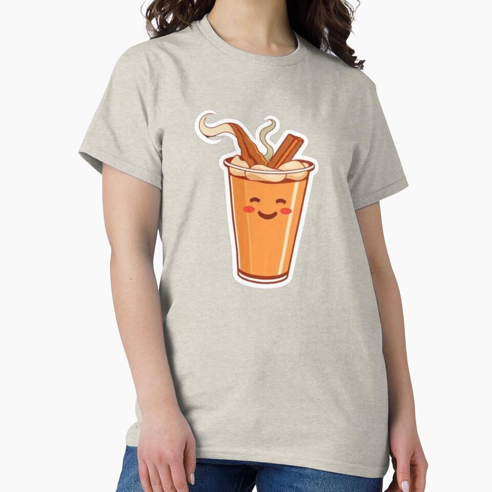 Cute Kawaii Pumpkin Spice Iced Coffee by Akira Design Store