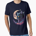 Black Cat And Crescent Moon by soumendesigner