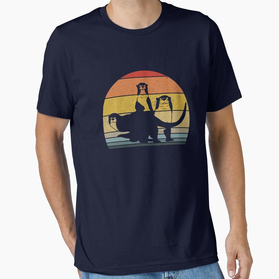 Retro River Otters Animal Lover Vintage River Otter Gear by DynamicDesign