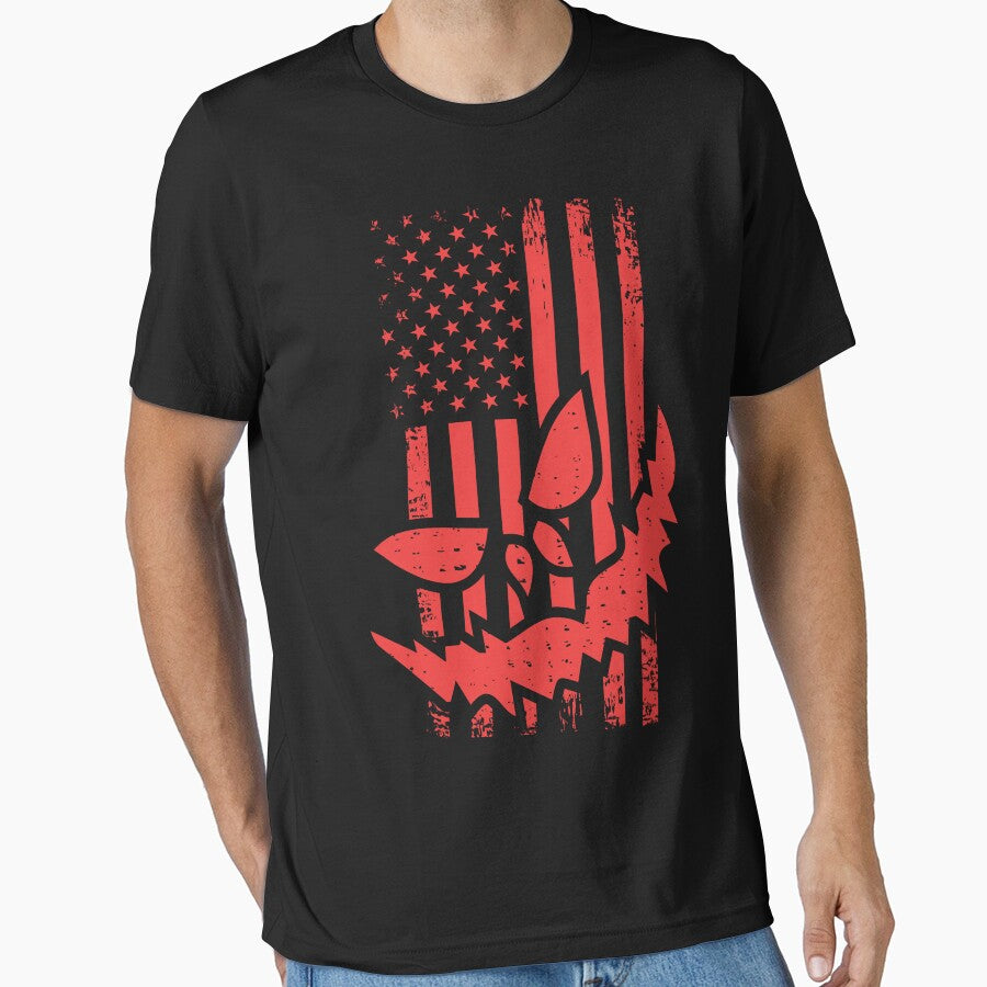 Jack o'lantern American flag in red Shirt by Georgy09