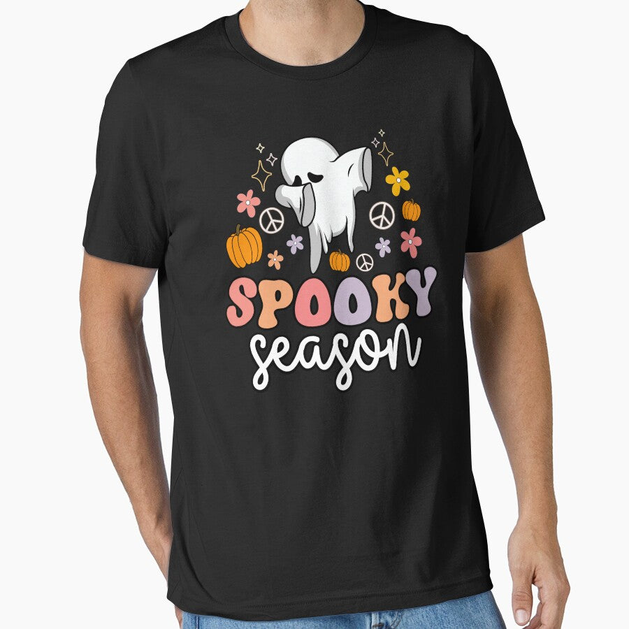 Vintage Halloween Costume with Groovy Ghost Spooky Season - Funny Ghost Dabbing by ohmier