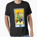 Wait, is this pixel art tarot? Black - Minor Arcana 'Seven of Swords' (Design for T-shirt, stickers and other accessories) by Pixel Waite