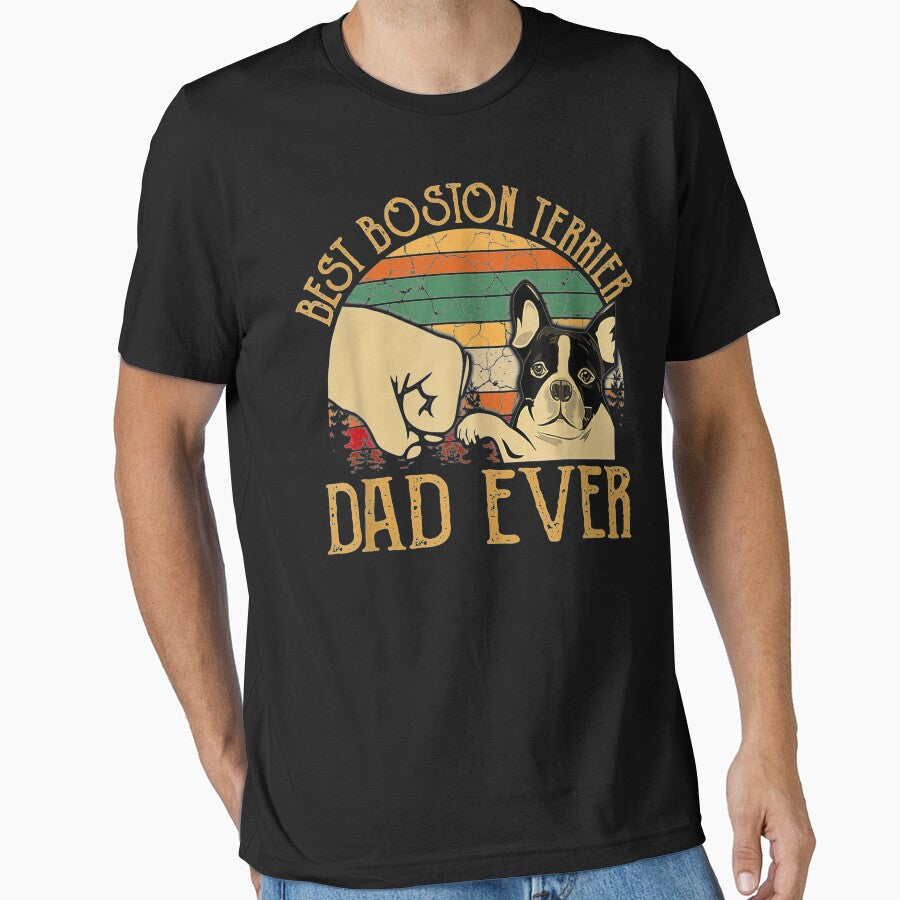 Retro Vintage Best Boston Terrier Dad Ever by MartinLoop