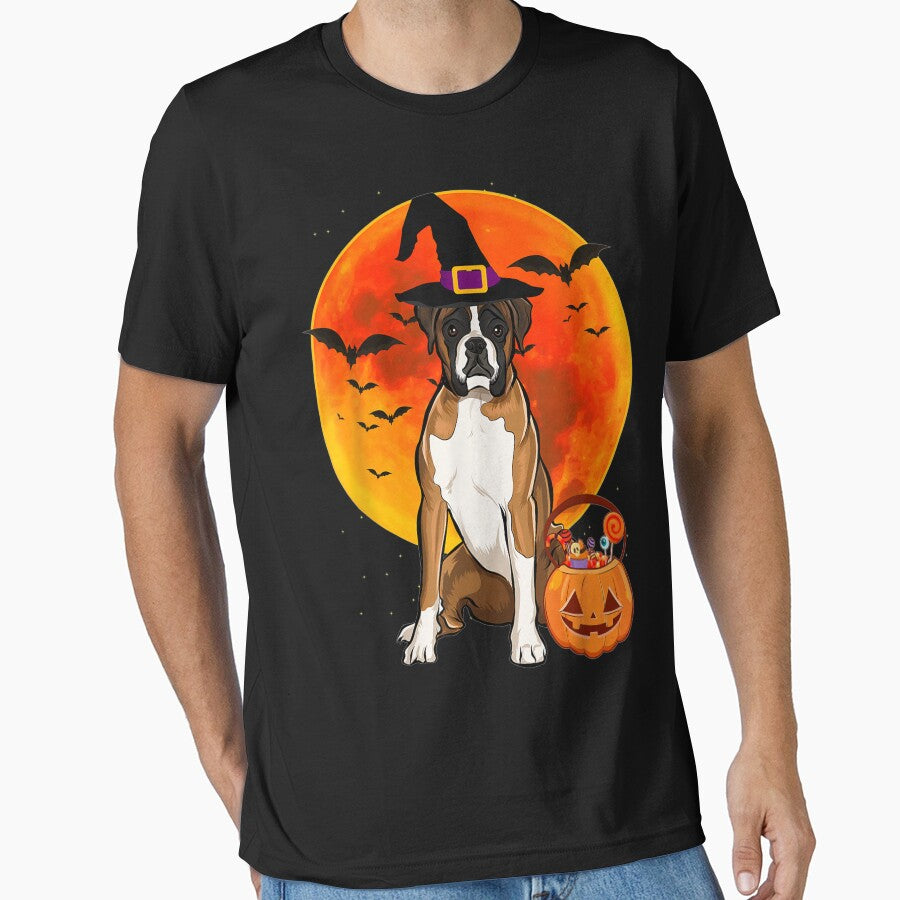 Dog Halloween Boxer Jack O Lantern Pumpkin by JWArtStudio