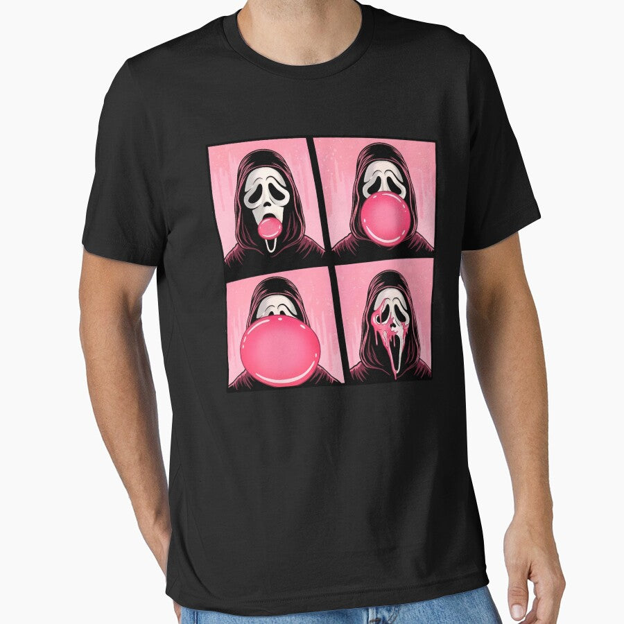 Ghostface Bubble Gum Pop Art Horror Parody Pink Halloween Ghost by thefirstbroo