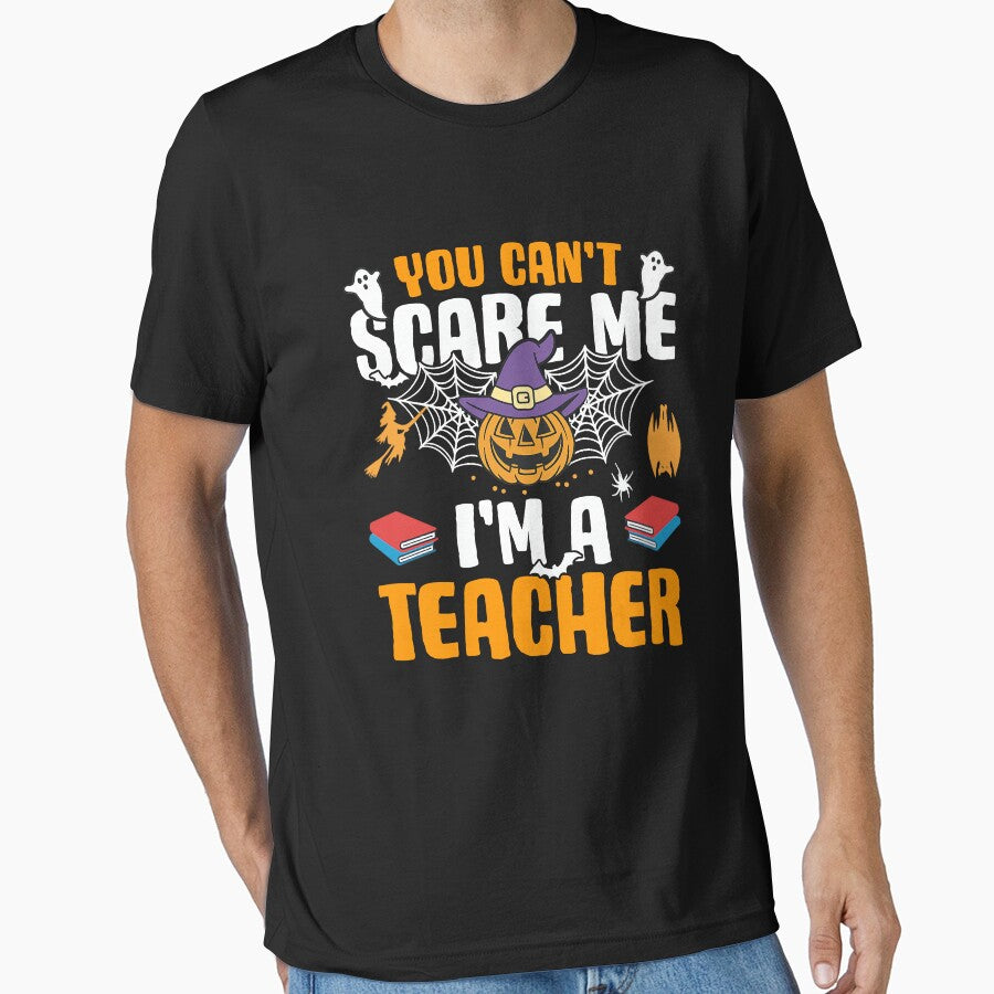 Funny Halloween Teacher Shirt with Pumpkin and Books by LashondaGreen89