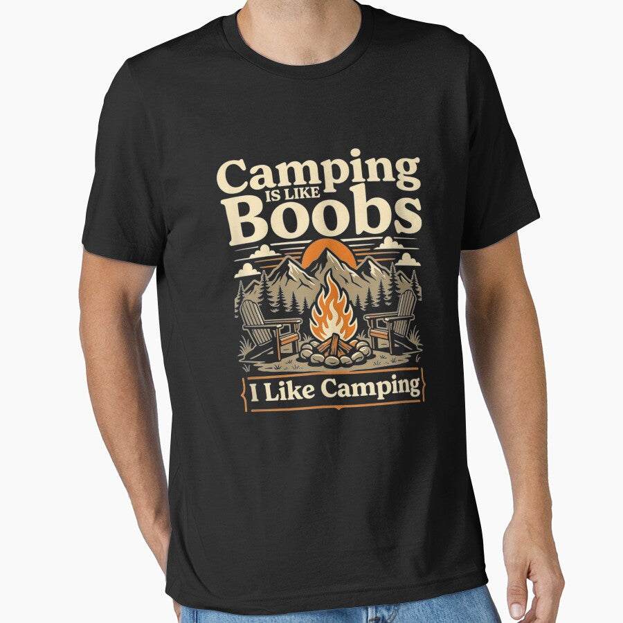 Camping Is Like Boobs Funny Campfire Camper by moabeArtistic
