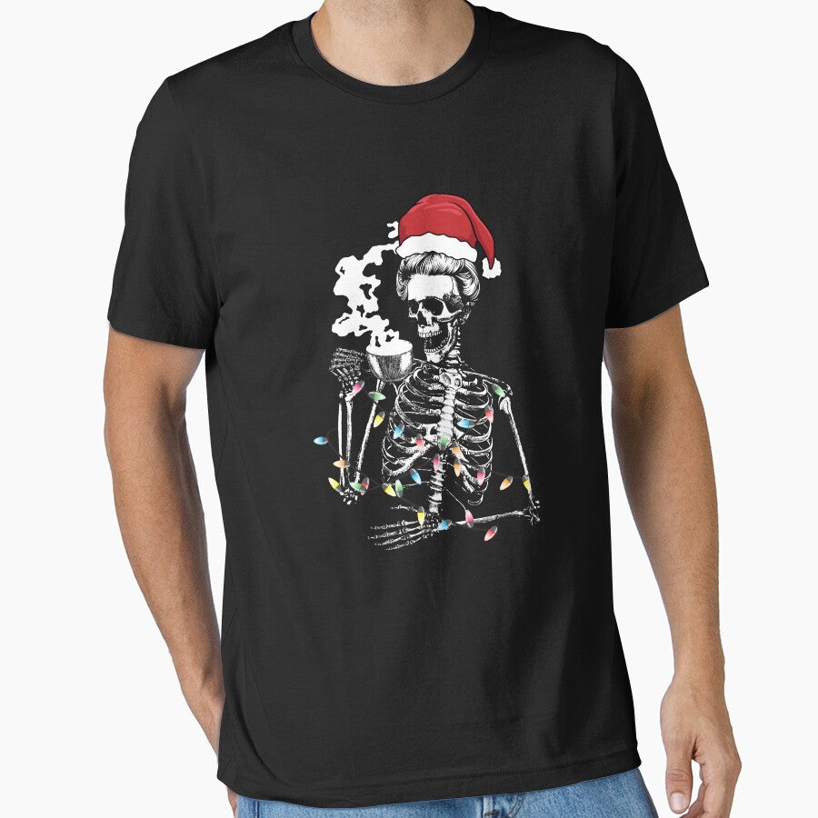 Christmas Skeleton Drinking Coffee Women's Skeleton Gear by DynamicDesign