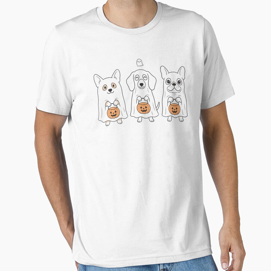 Ghost Dog Cute Halloween Sheet Ghost Dog Breeds Corgi Frenchie Dachshund by KreatoLab