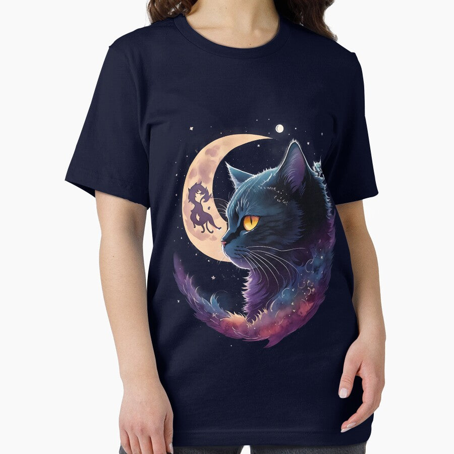 Black Cat And Crescent Moon by soumendesigner