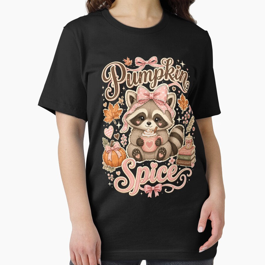 Pumpkin Spice Raccoon – Cute Autumn Coffee Aesthetic by THREE LITTLE BEANS