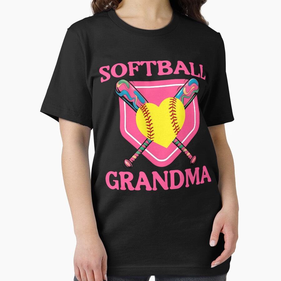 Pink Softball Grandma Heart Design by LarryMBrown