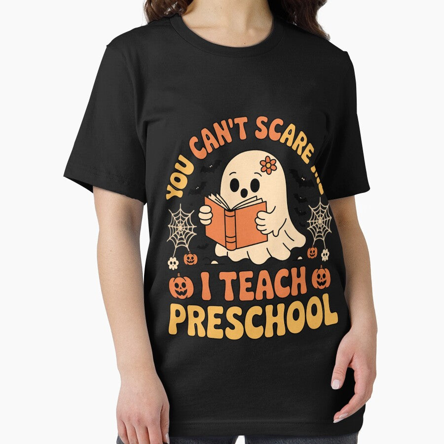 You Can't Scare Me I Teach Preschool Teacher Halloween Ghost by MuteElevent