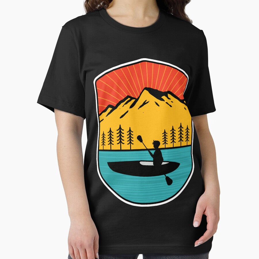 Retro Kayaking Boating Paddling In Lake Tahoe Colorado River by merchzy