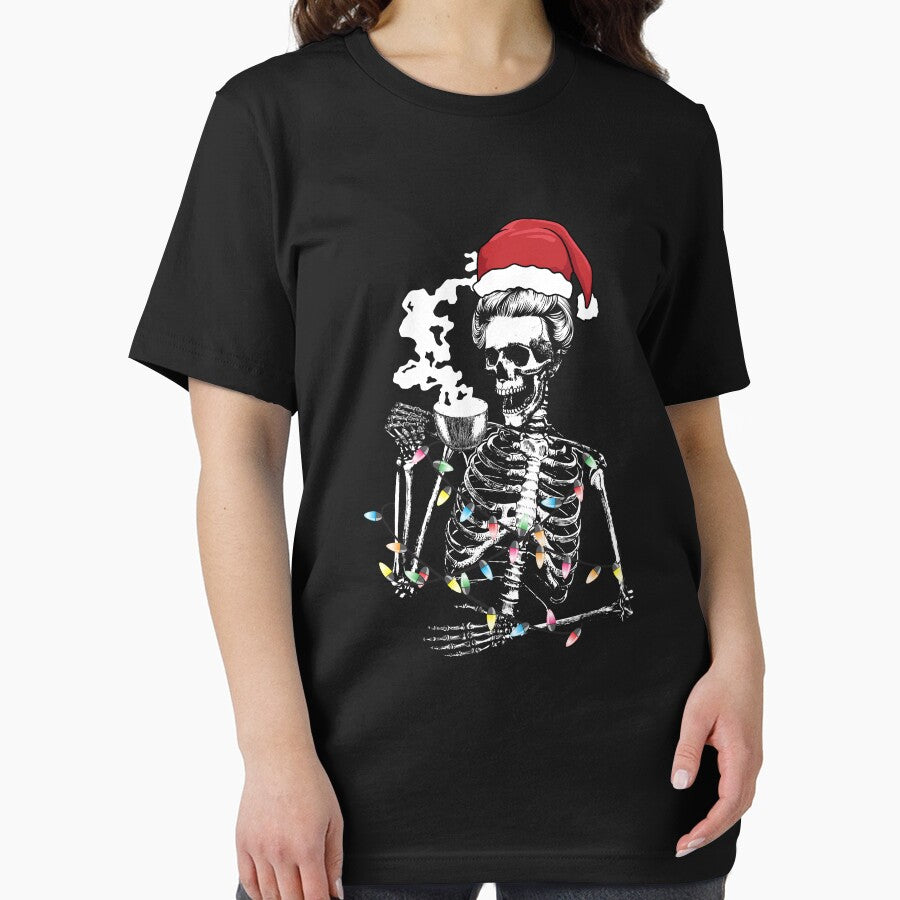 Christmas Skeleton Drinking Coffee Women's Skeleton Gear by DynamicDesign