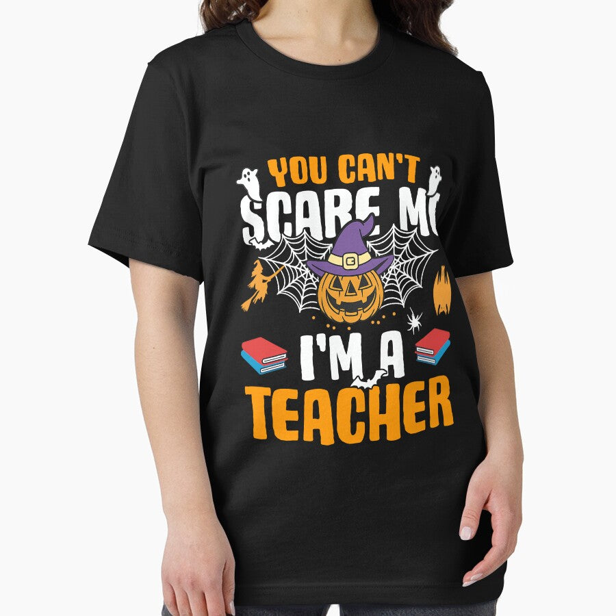 Funny Halloween Teacher Shirt with Pumpkin and Books by LashondaGreen89