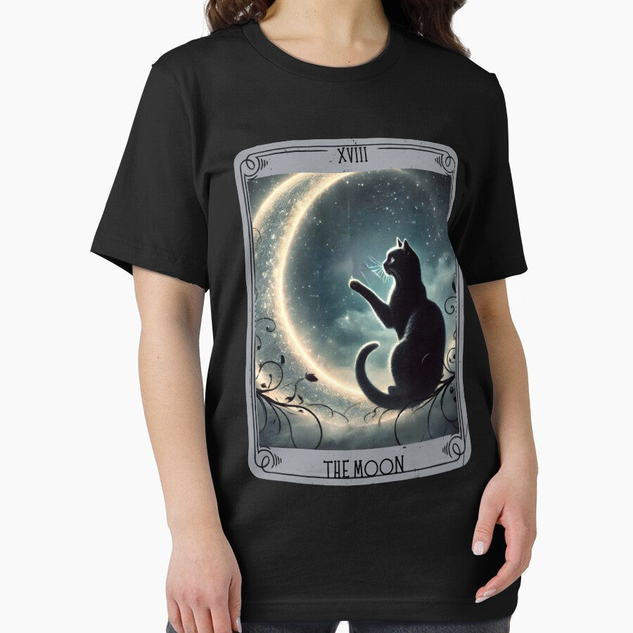 Crescent moon black cat tarot card by MilkyForest